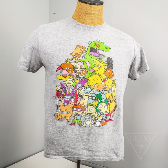 Other - Men's 90's Cartoon T-Shirt - Large Grey